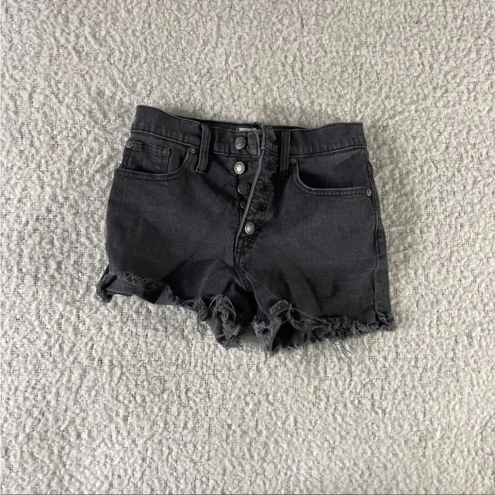 Madewell button‎ fly black shorts 24